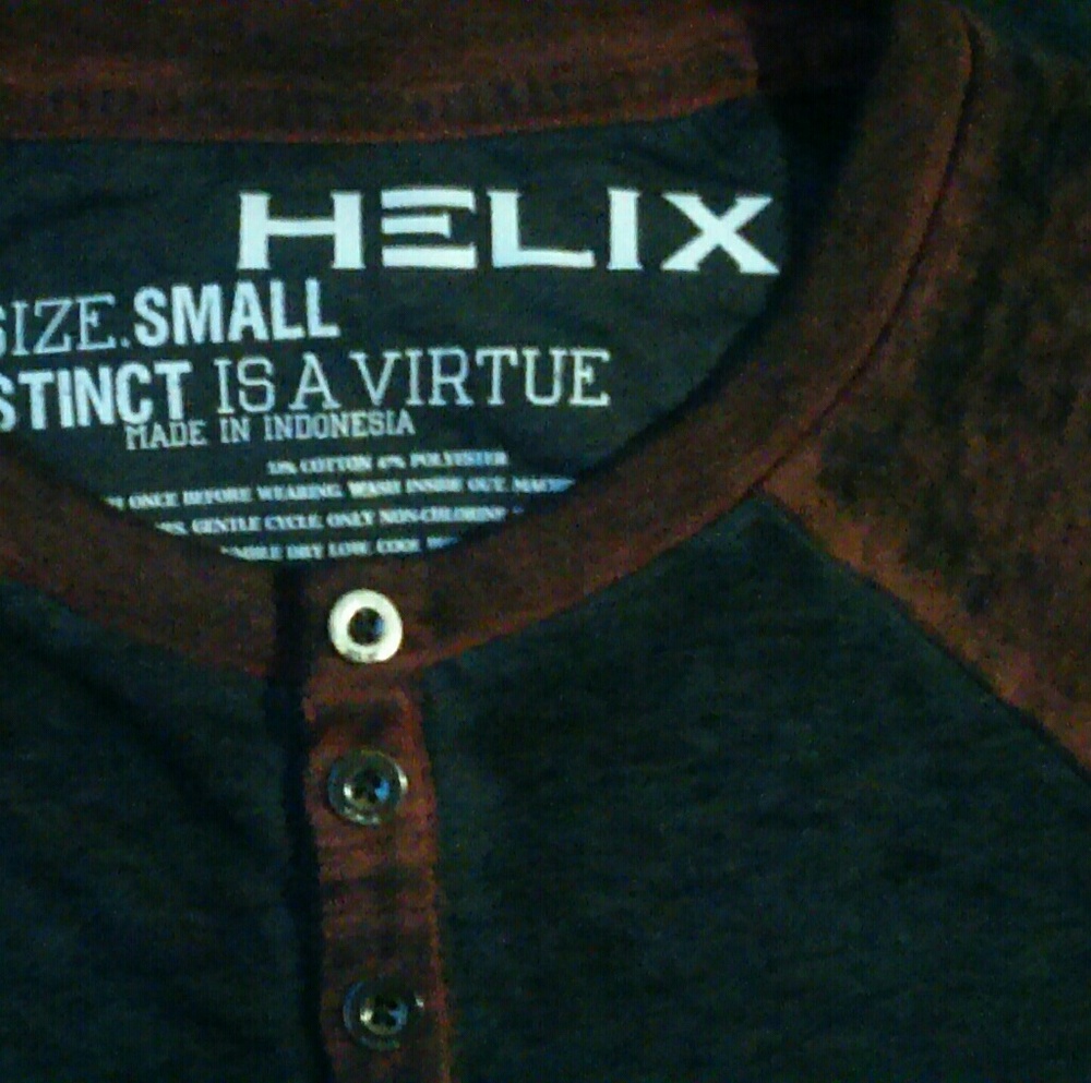 ✨New!! Helix L-Sleeve Shirt/ Gray and Burnt Orange